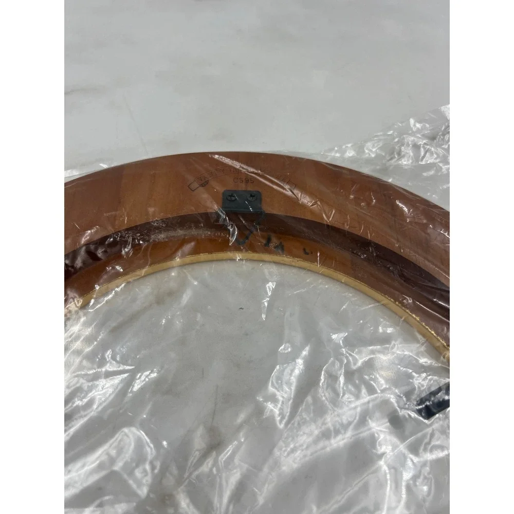 Van Hygan & Smythe CS95 Round Collector Plate Frame Cherry Wood Gold Rim 12in